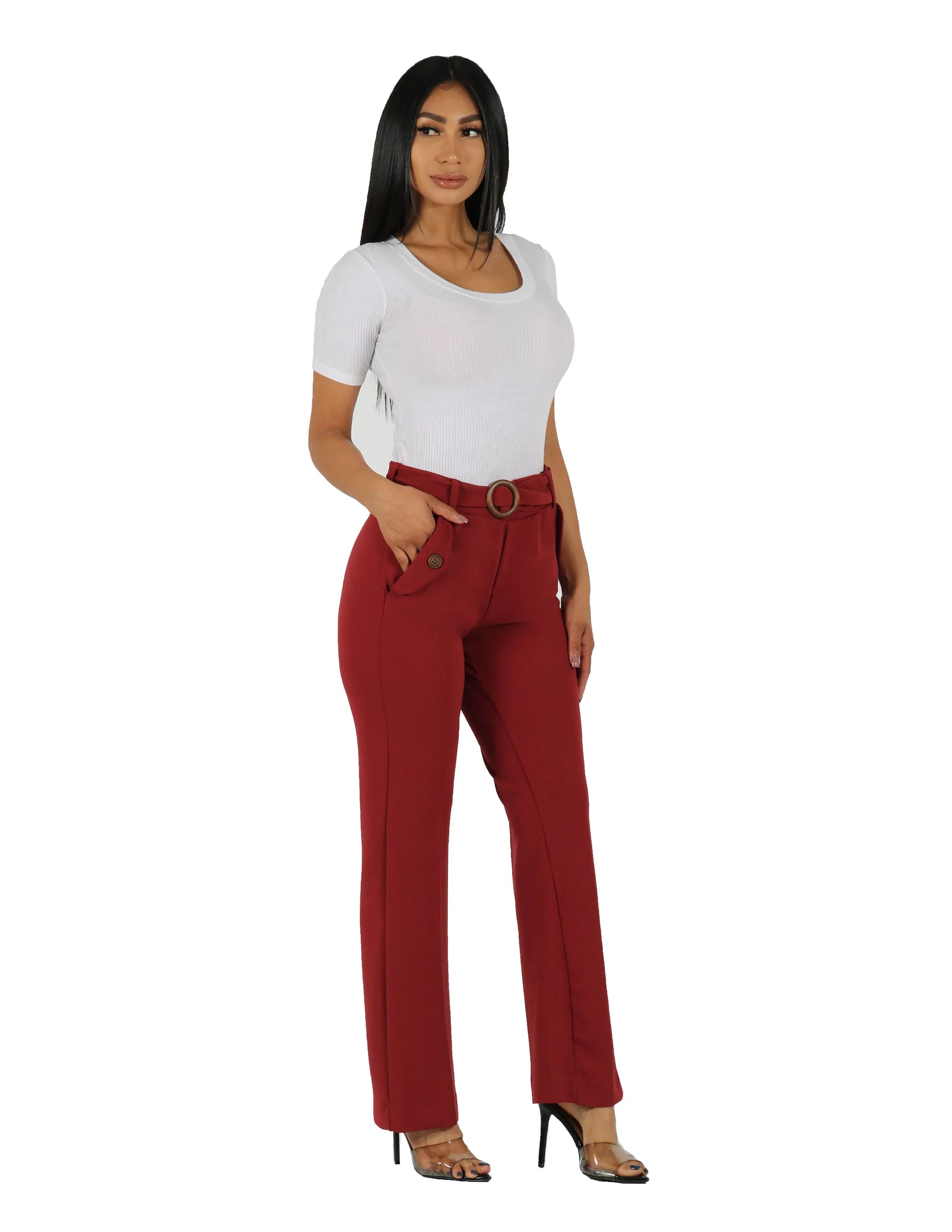 Made For Her Knit Crepe High Rise Wide Leg Pants