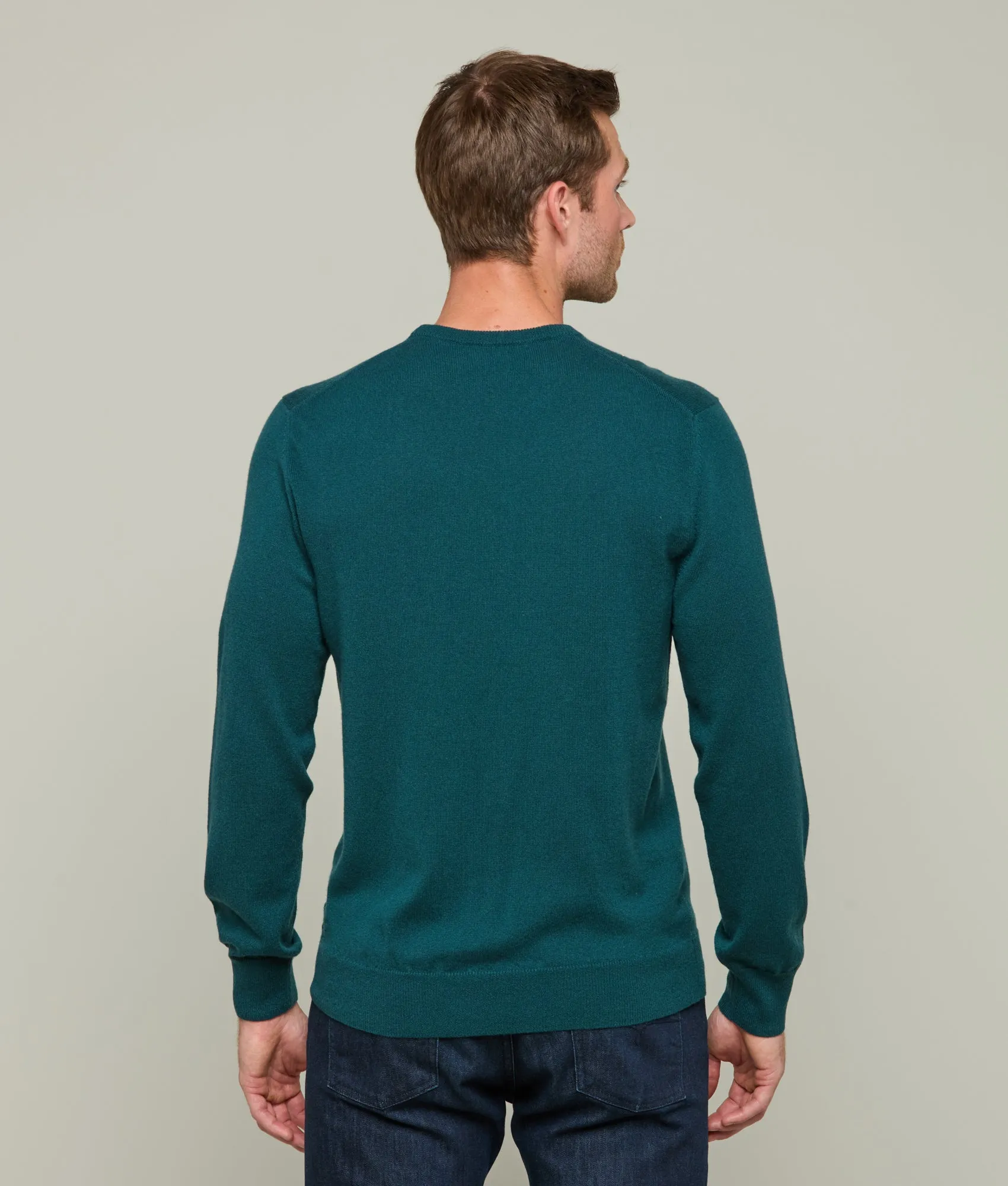 Men's Cashmere Crewneck Sweater :: Teal