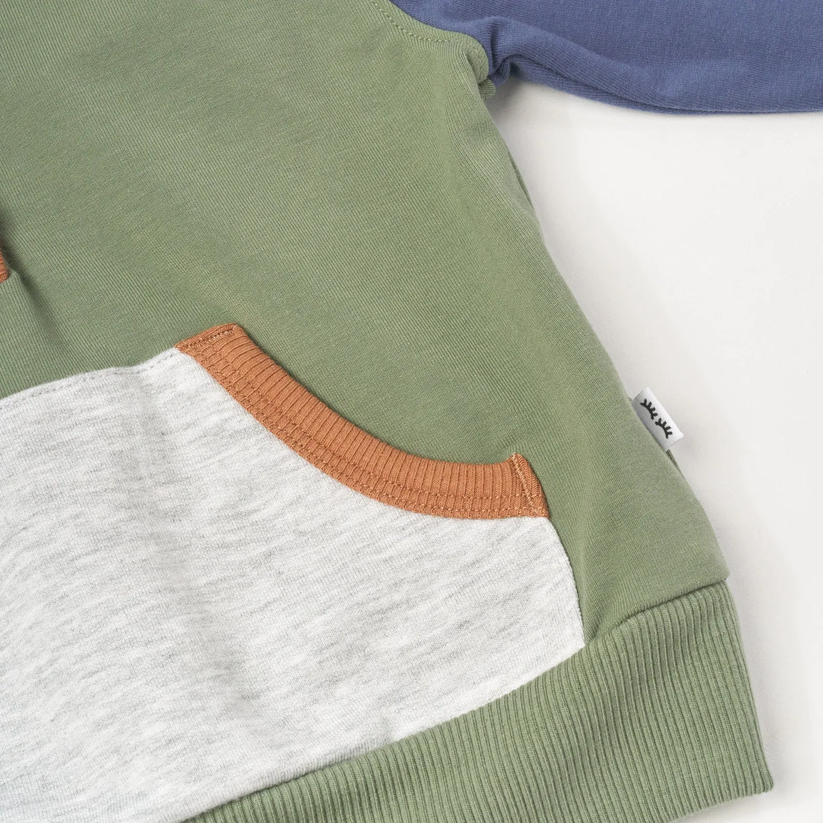 Moss Colorblock Henley Hoodie