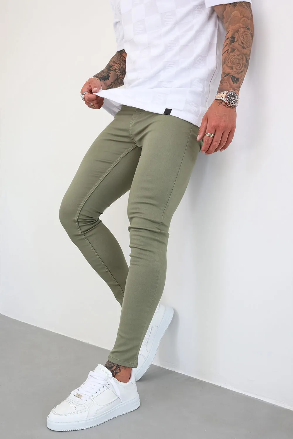 Non Rip Jeans - Khaki