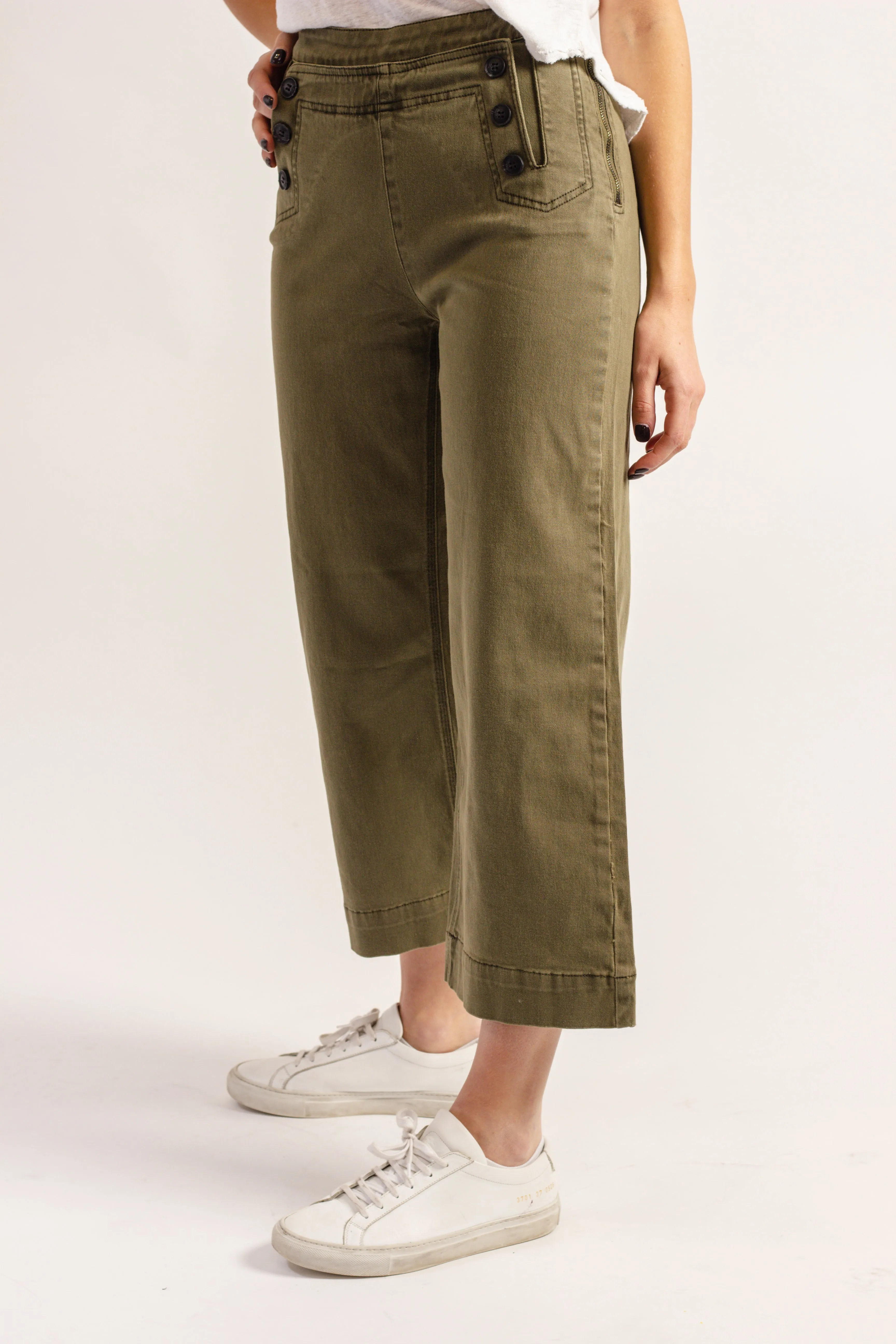 Olive Cropped Pant