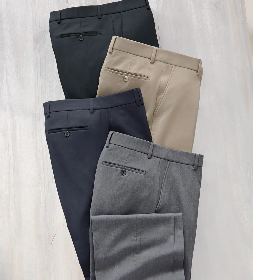 Patrick James Gabardine Flat-Front Slacks