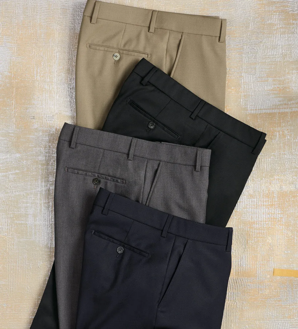 Patrick James Gabardine Flat-Front Slacks