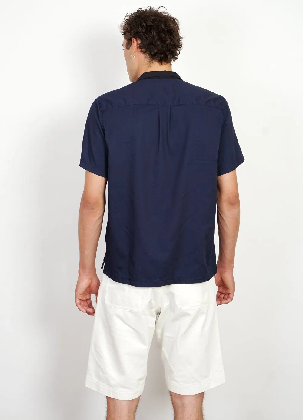 PHILIP | Short Sleeve Pull-On Shirt | Indigo