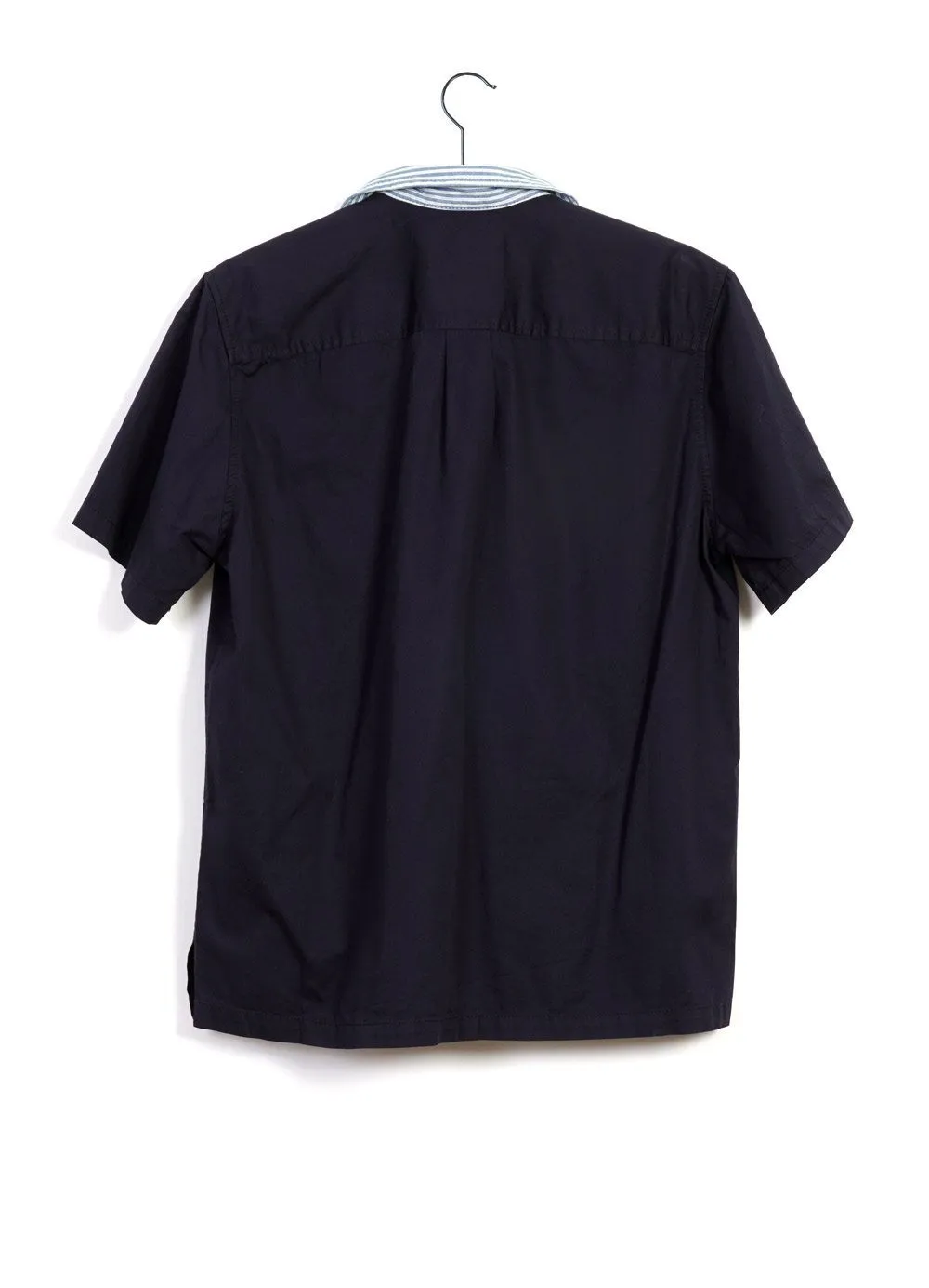 PHILIP | Short Sleeve Pull-On Shirt | Navy/Stripe