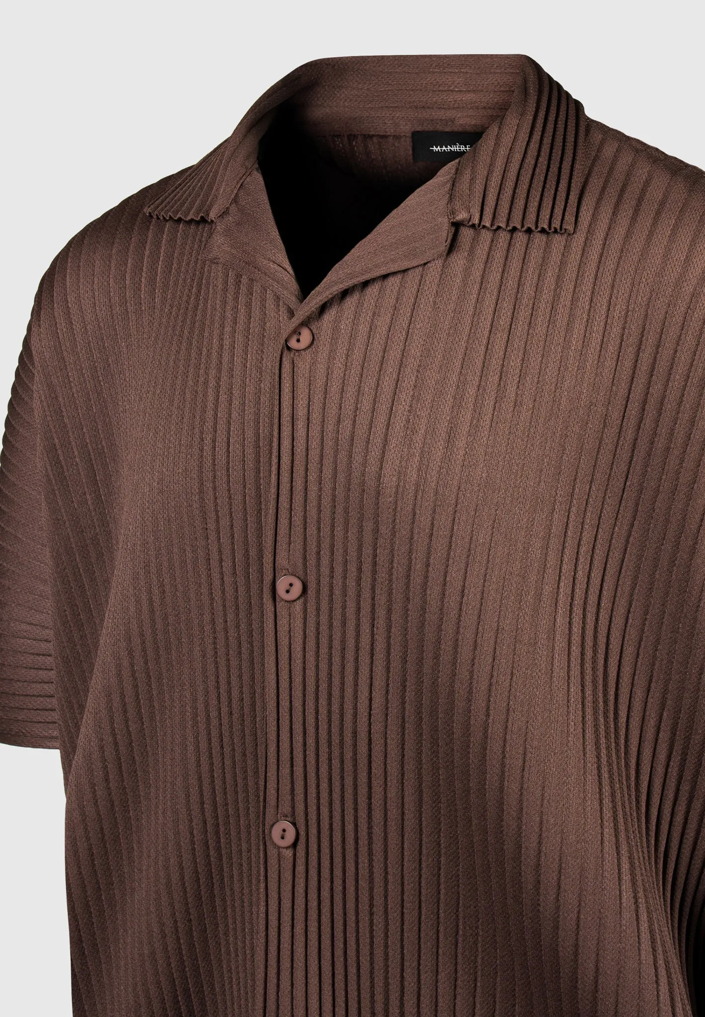 Pleated Shirt - Brown