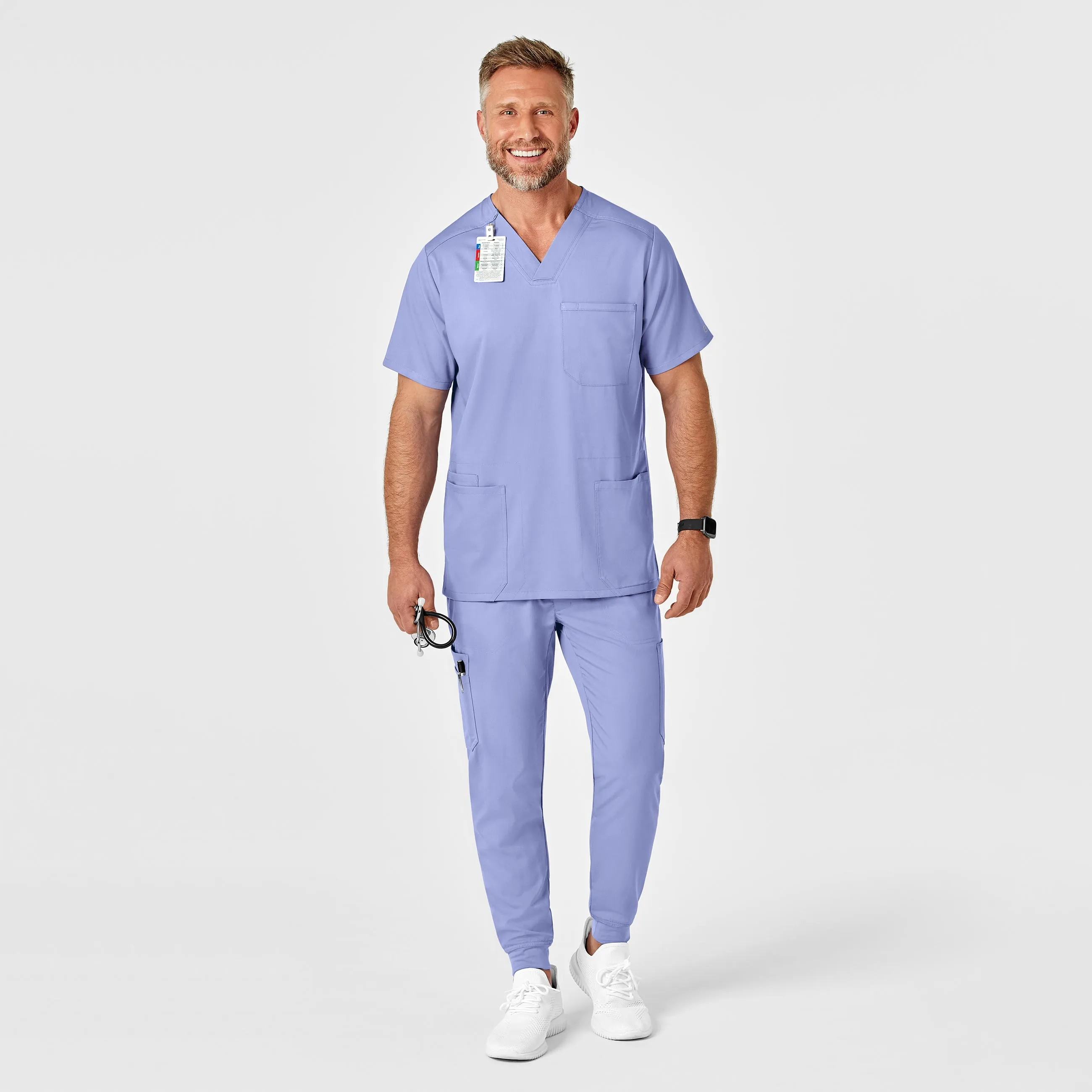 PRO Men's Cargo Jogger Scrub Pant - Ceil Blue