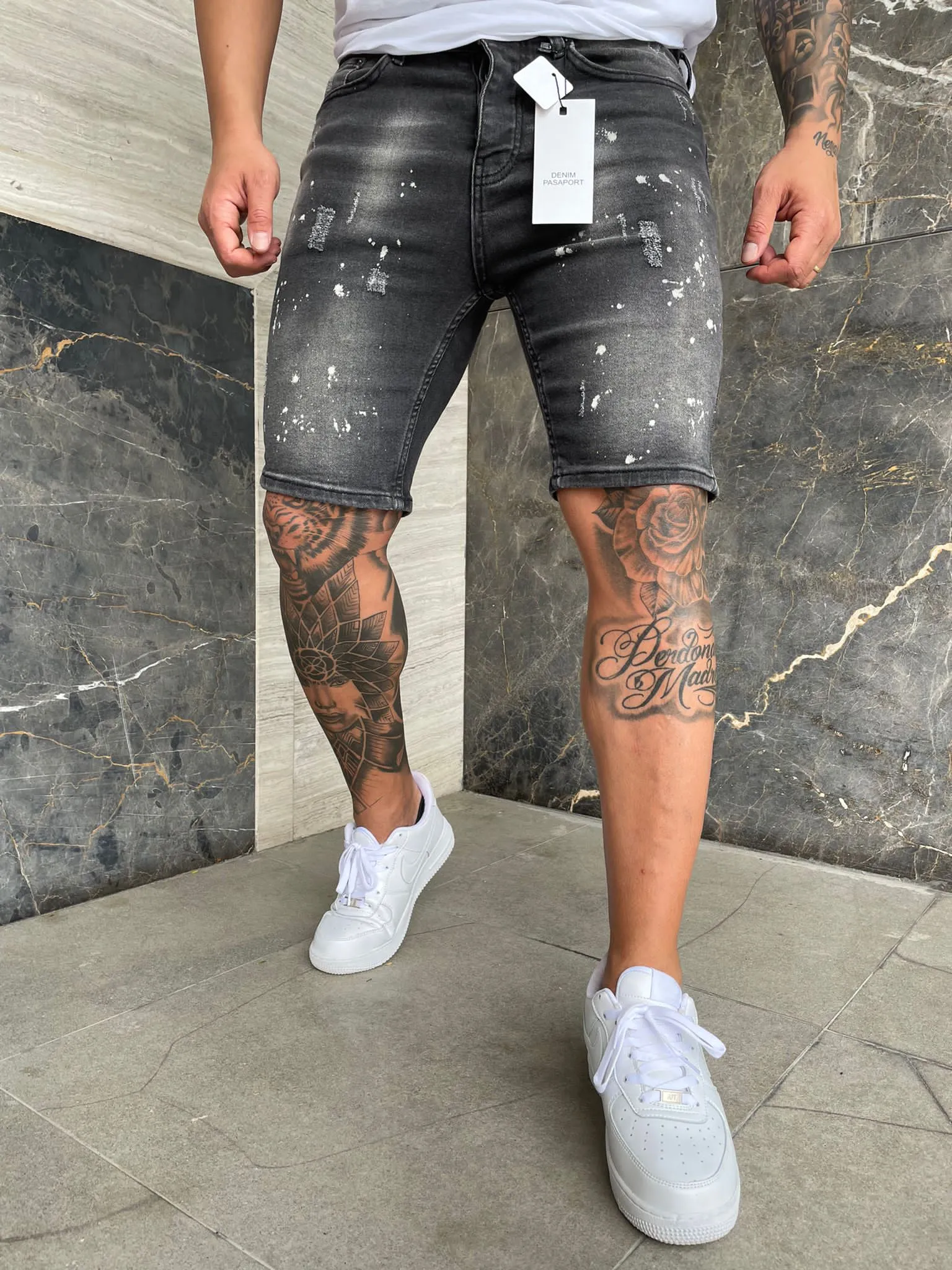 Sneakerjeans Gray Ripped Jeans Short DP164