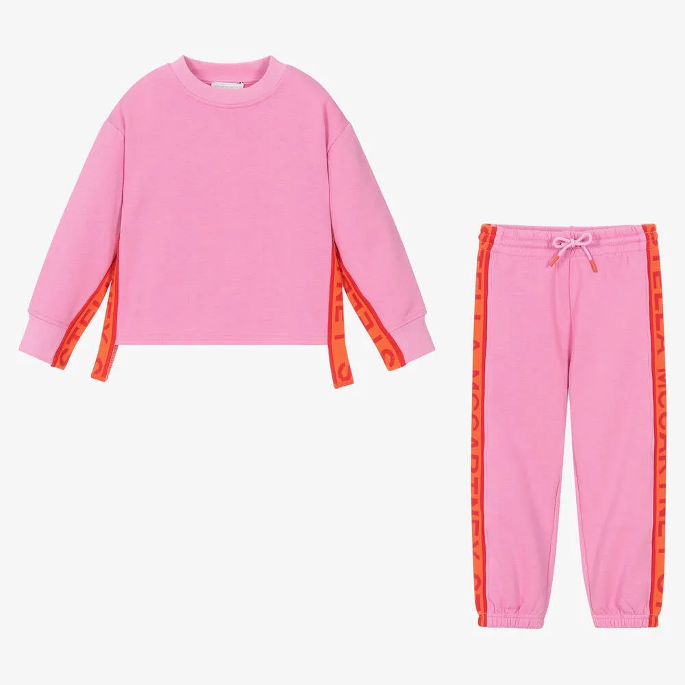 Stella Girls Pink Active Tracksuit With Logo