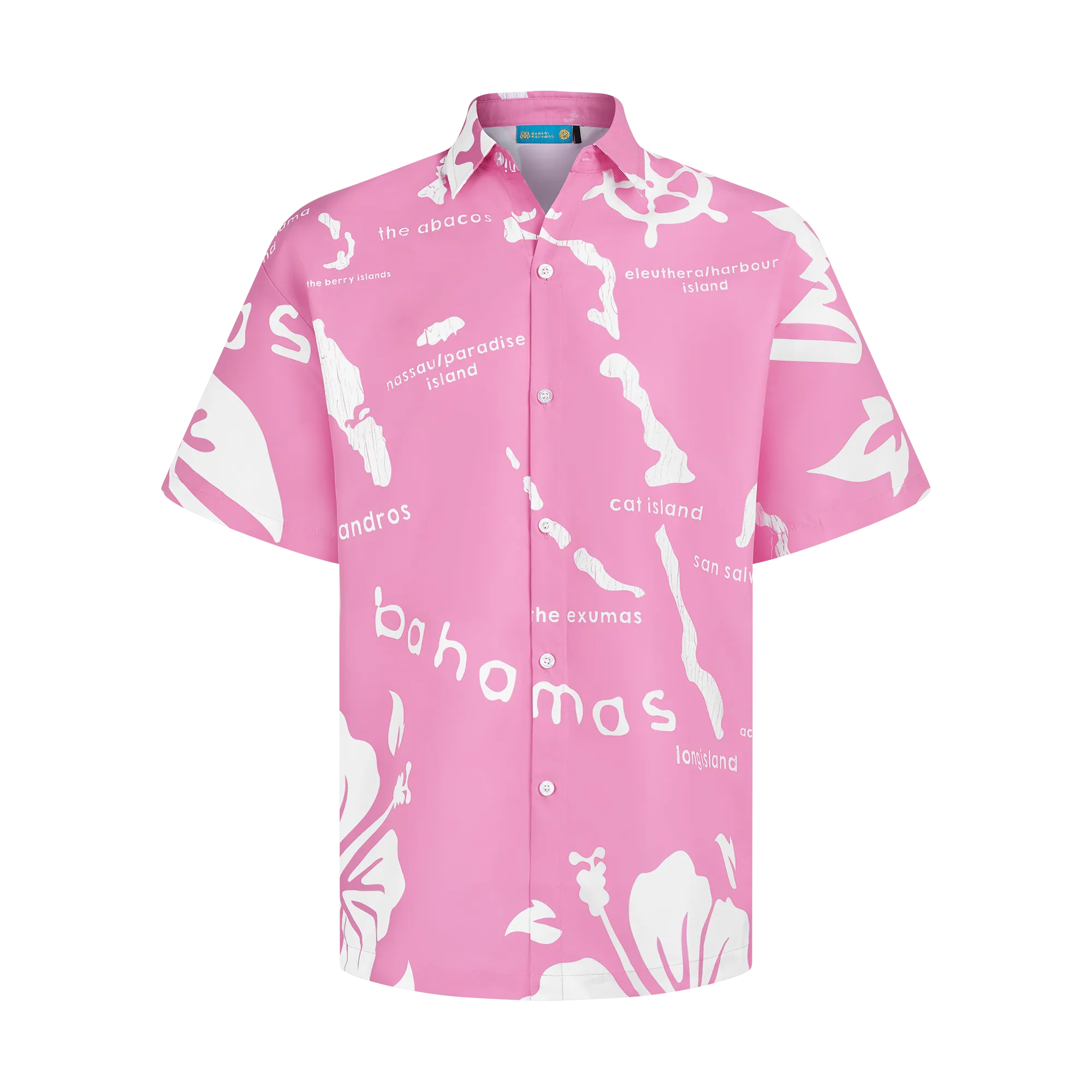 THE ARCHIPELAGO BUTTON UP- PINK & WHITE