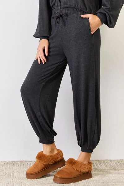 Ultra Soft High Waist Drawstring Lounge Joggers