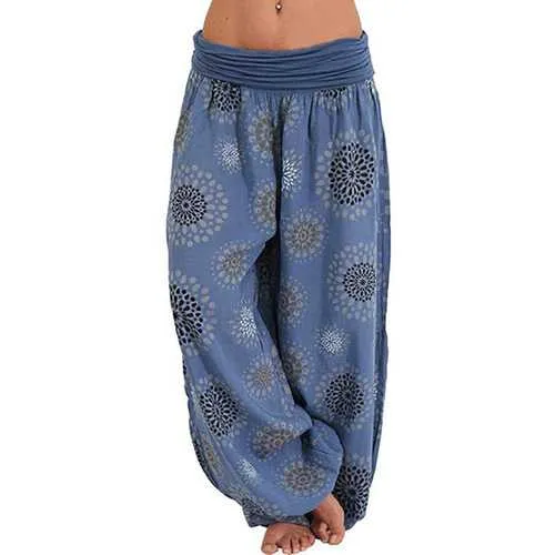 Wide Leg Print Casual Pants