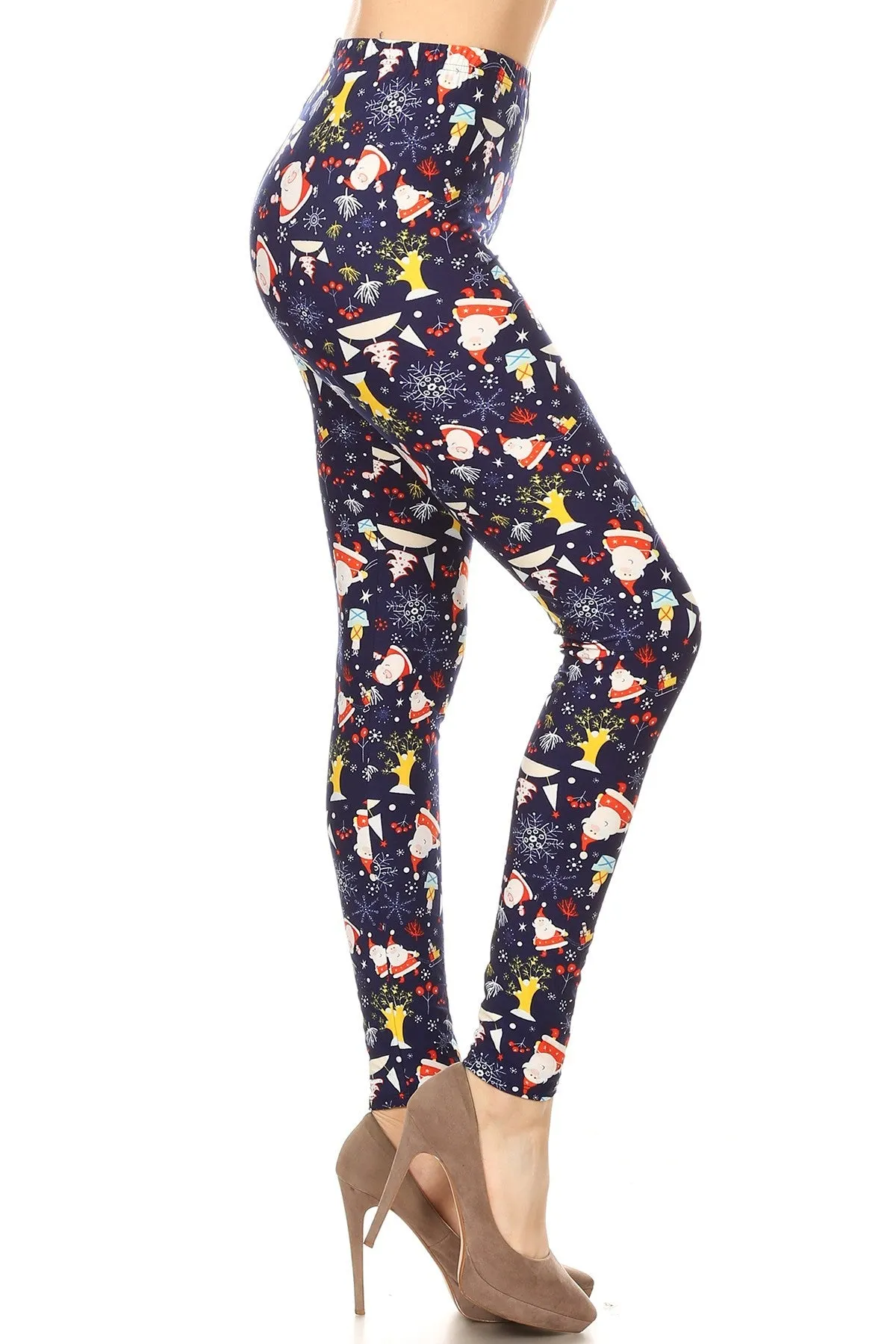 Women's Plus Colorful Christmas Theme Pattern Printed Leggings