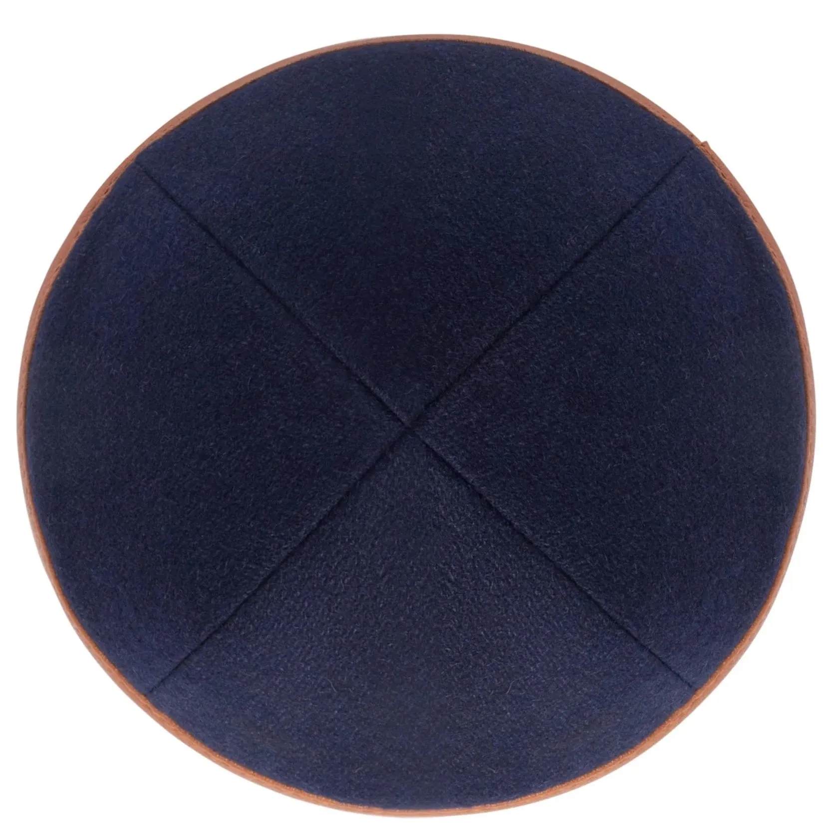 Wool Yarmulke with Leather Rim