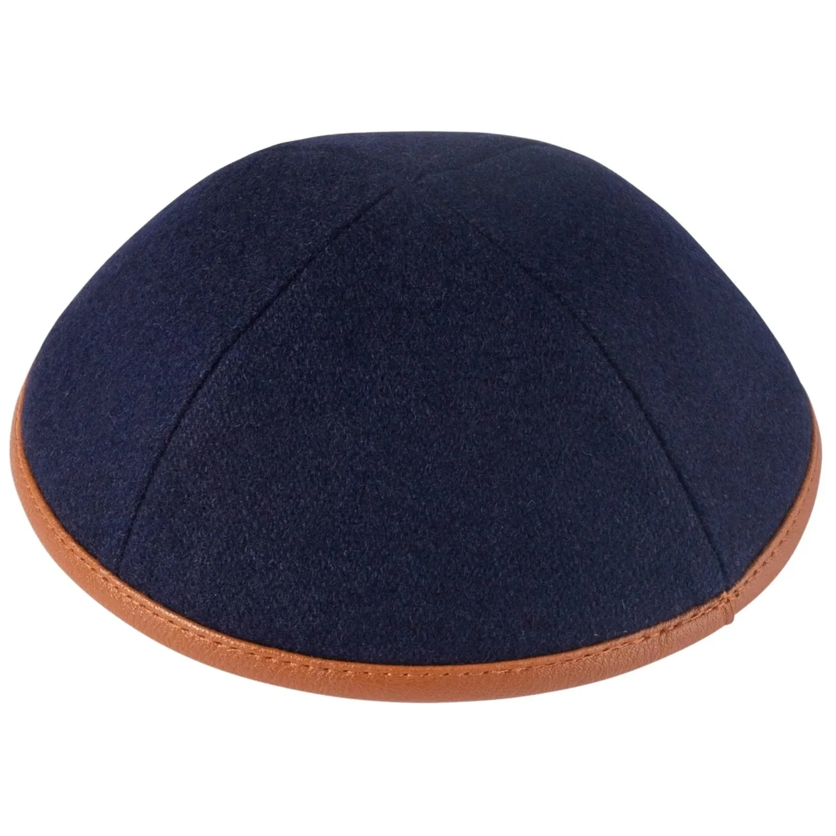 Wool Yarmulke with Leather Rim